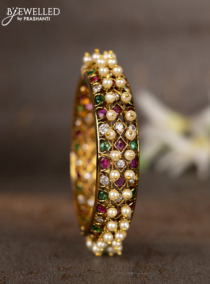Bracelets with kemp & cz stones and pearls