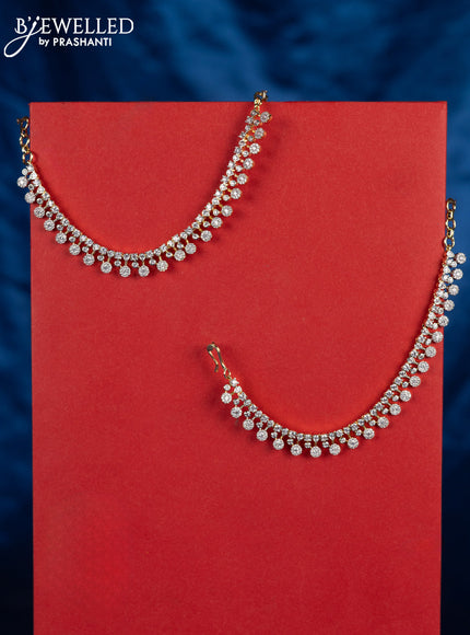 Zircon maatal with cz stones in gold finish