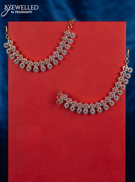 Zircon maatal with cz stones in gold finish