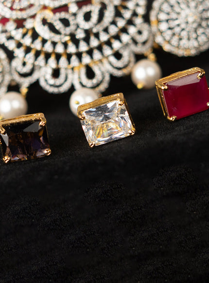 Zircon hip belt with multicolour & cz stones and pearl hangings