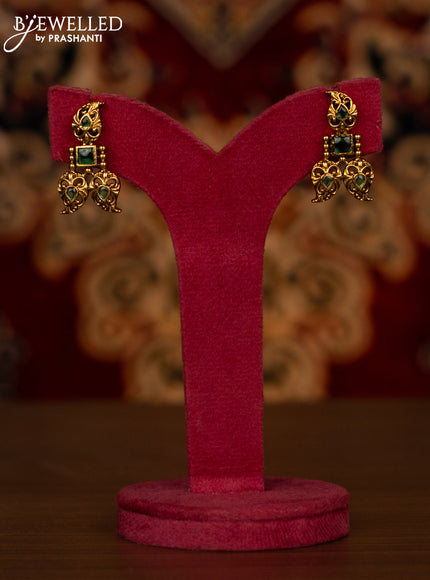 Antique Haaram with manga pattern and emerald stones