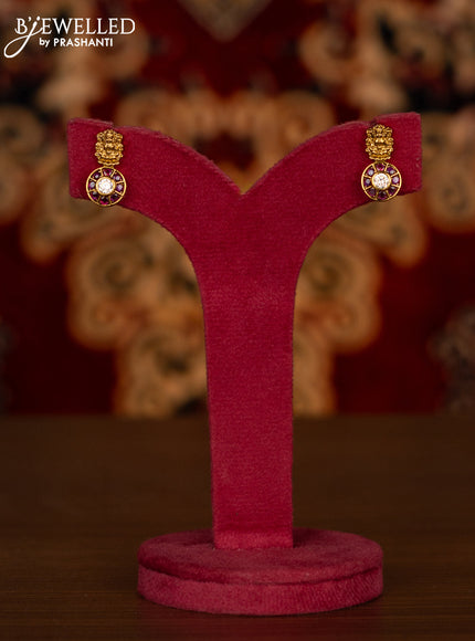 Antique Haaram with lakshmi design kemp and cz stones