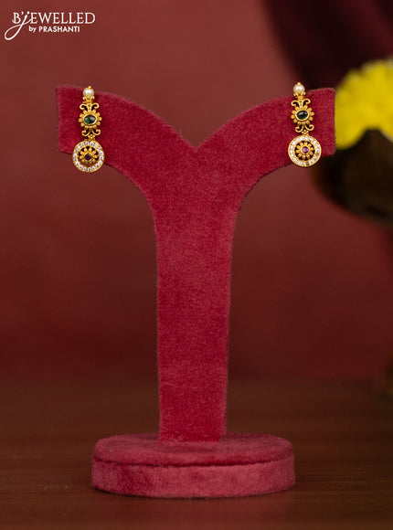Antique Haaram peacock design with kemp & cz stones and pearls