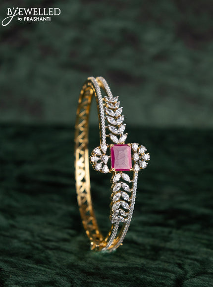 Zircon bracelets with ruby and cz stones in gold finish