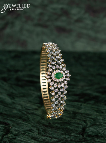 Zircon bracelets with emerald and cz stones in gold finish