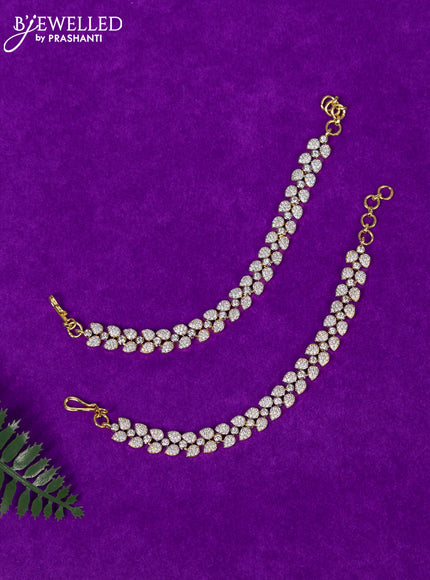 Zircon maatal with cz stones in gold finish