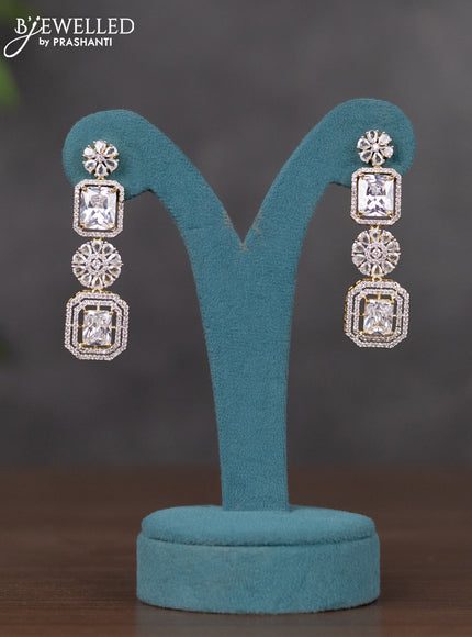 Zircon necklace floral design with cz stones in gold finish