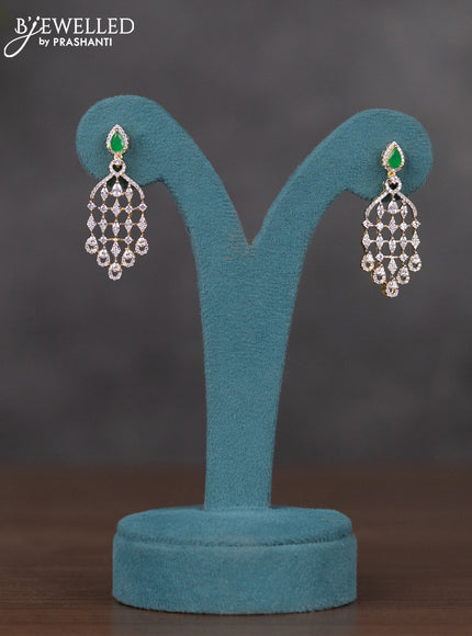Zircon necklace with emerald and cz stones in gold finish