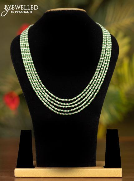 Beaded multilayer green necklace without earrings