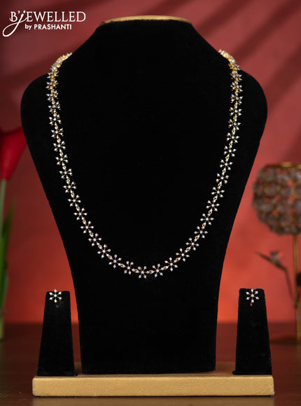 Zircon haaram with cz stones in gold finish