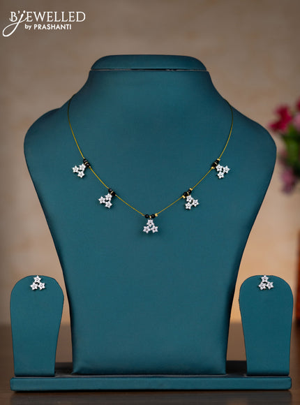 Invisible chain with cz stones in gold finish