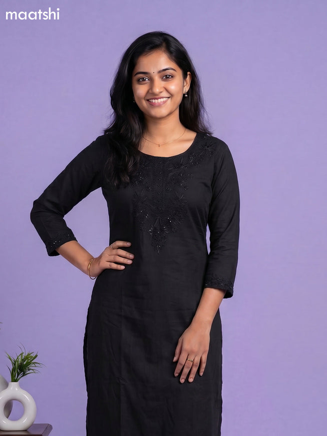 Black with allover Zari Work Embroidery Salwar Suits