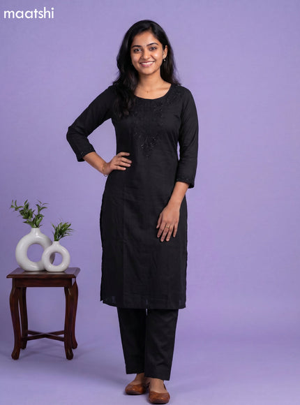 Black with allover Zari Work Embroidery Salwar Suits