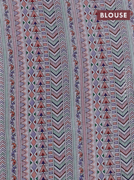 Pochampally silk saree maroon and cream with allover ikat woven buttas and madhubani prints