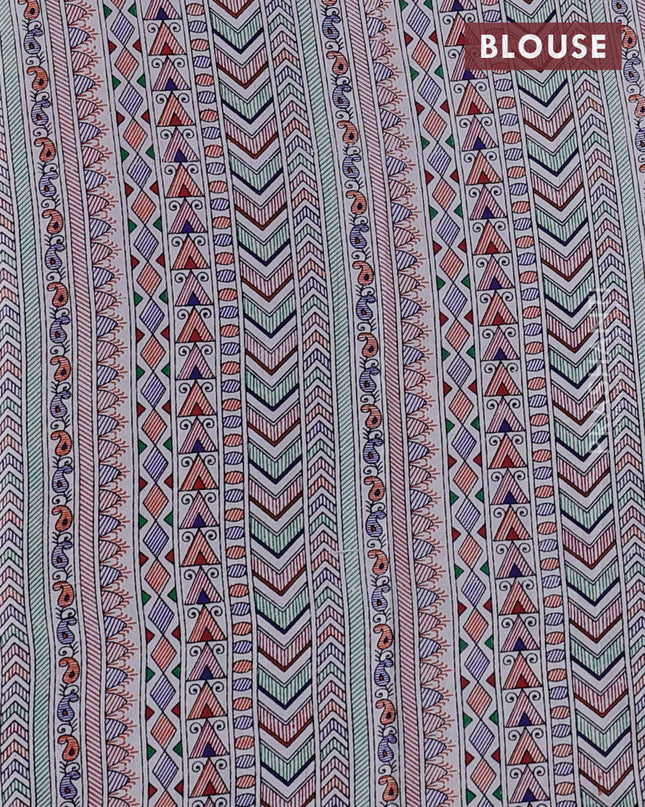 Pochampally silk saree maroon and cream with allover ikat woven buttas and madhubani prints