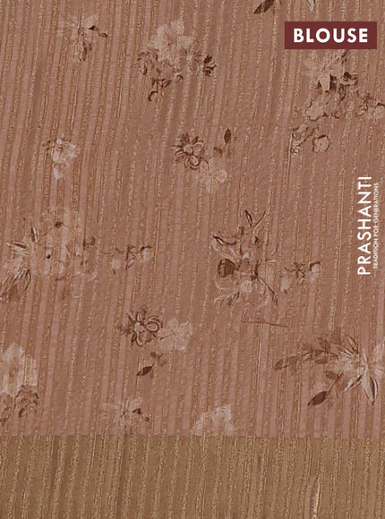 Semi matka saree sandal with allover floral prints & sequence work and zari woven border