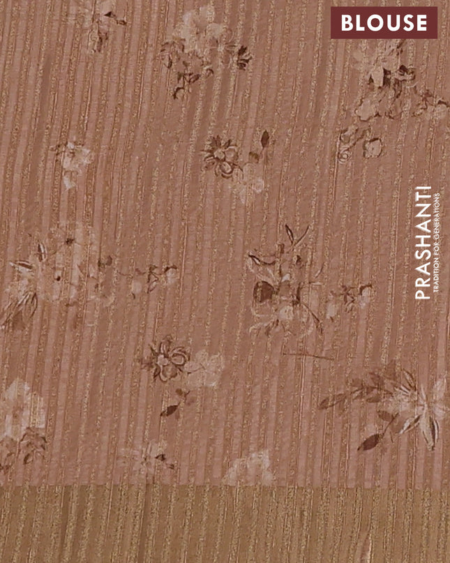 Semi matka saree sandal with allover floral prints & sequence work and zari woven border