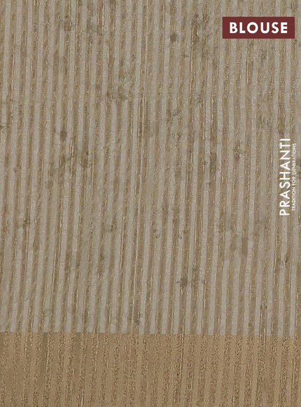 Semi matka saree pista green with allover floral prints & sequence work and zari woven border