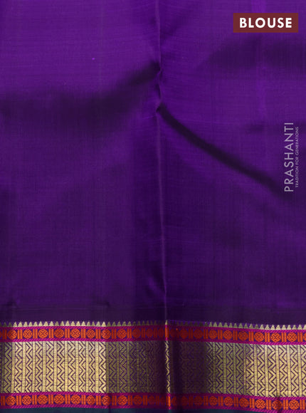 Pure kanchipuram silk saree pastel pink and violet with zari woven buttas and zari woven korvai border