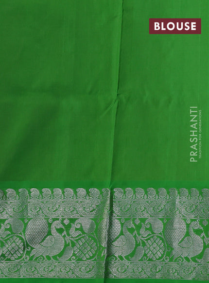 Venkatagiri silk saree light pink and light green with allover silver zari woven buttas and silver zari woven annam border