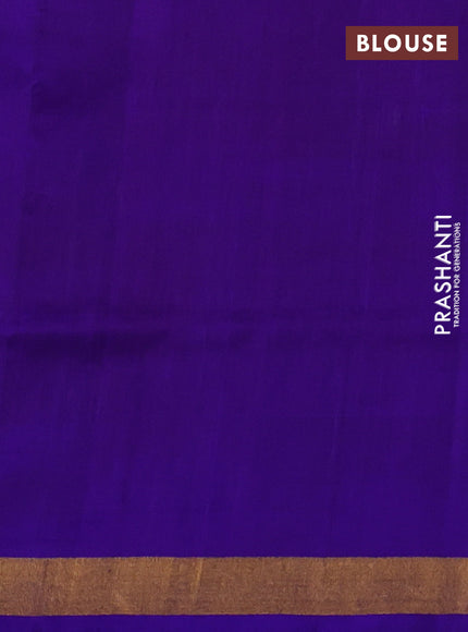 Pure uppada silk saree pink shade and violet with silver & gold zari woven thilak buttas and jamdhani design pallu
