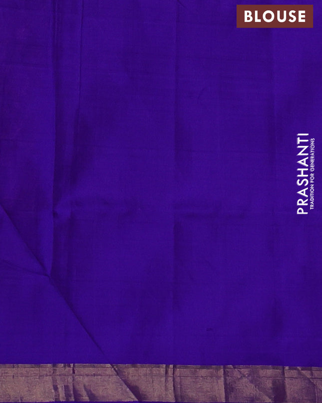 Pure uppada silk saree candy pink and blue with thread & zari woven paisley buttas and jamdhani design pallu