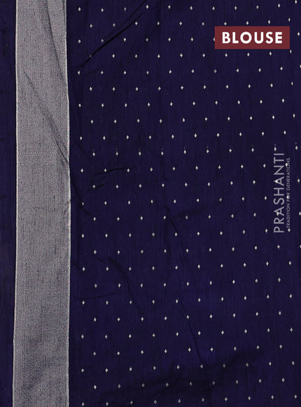 Art tussar saree navy blue with allover zari woven butta weaves and jamdhani style border