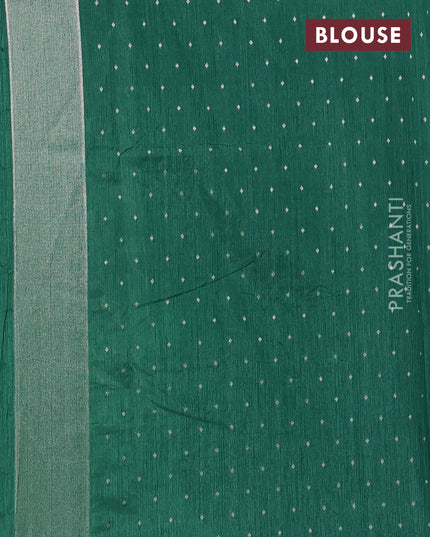 Art tussar saree green with allover zari woven butta weaves and jamdhani style border