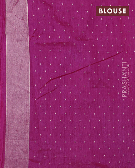 Art tussar saree light pink with allover zari woven butta weaves and jamdhani style border