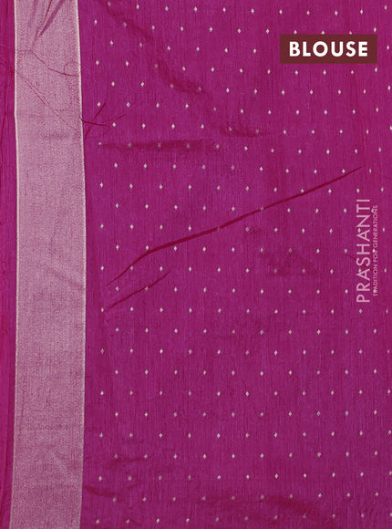 Art tussar saree light pink with allover zari woven butta weaves and jamdhani style border