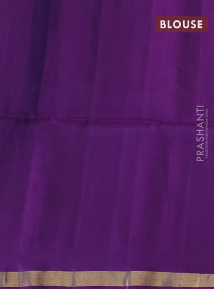 Kanchipuram soft silk saree blue and purple with zari woven buttas and zari woven border