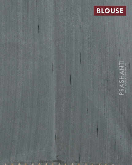 Art tussar saree grey with embroidery work and embroidery work border