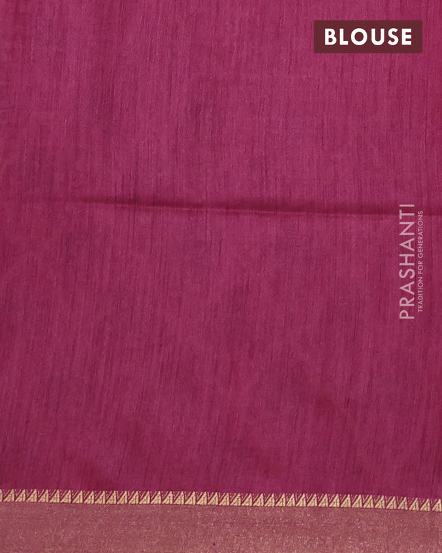 Munga tussar silk saree maroon with allover patola prints and zari woven border