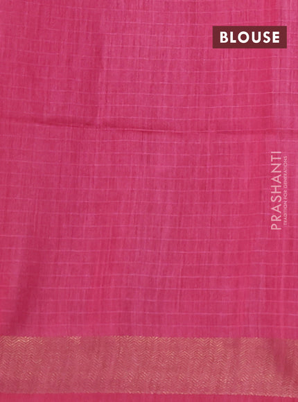 Munga tussar silk saree pastel green and pink with allover ajrakh prints and zari woven border