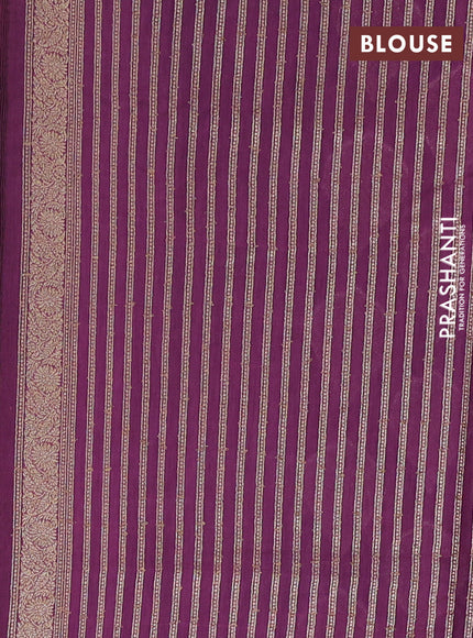 Banarasi silk cotton saree navy blue and mauve pink with allover zari woven buttas and zari woven border