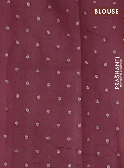 Banarasi silk cotton saree mauve pink with allover zigzag zari weaves and zari woven border