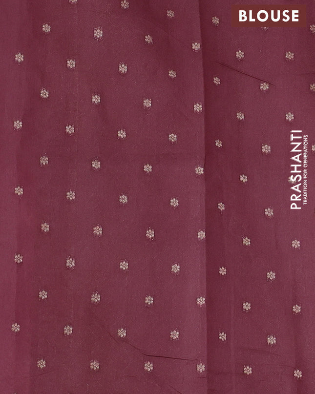 Banarasi silk cotton saree mauve pink with allover zigzag zari weaves and zari woven border