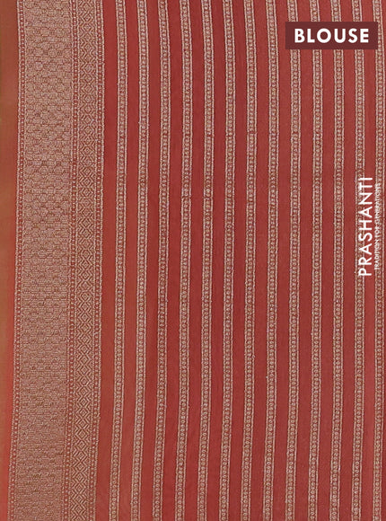 Banarasi silk cotton saree light green and peach shade with allover pichwai zari woven butta weaves and zari woven border