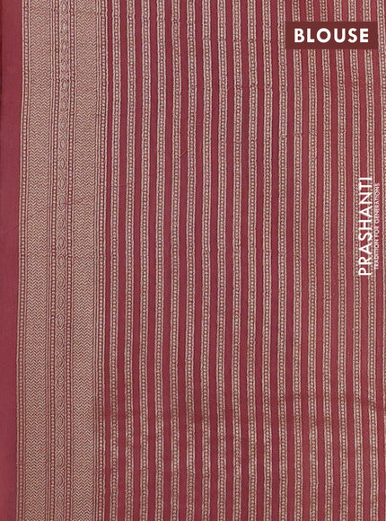 Banarasi silk cotton saree bluish grey and peach pink with allover zari woven buttas and zari woven border