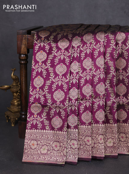 Banarasi uppada silk saree green with allover zari woven brocade weaves and zari woven border