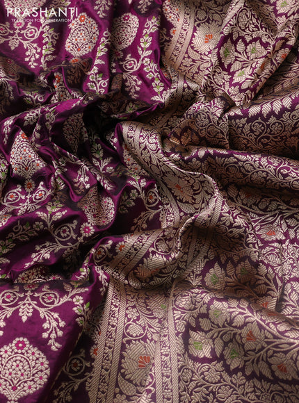 Banarasi uppada silk saree green with allover zari woven brocade weaves and zari woven border