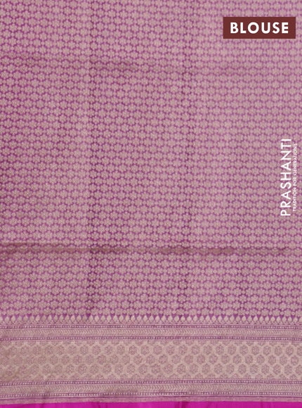 Banarasi uppada tissue silk saree mild purple with allover floral zari weaves and zari woven border