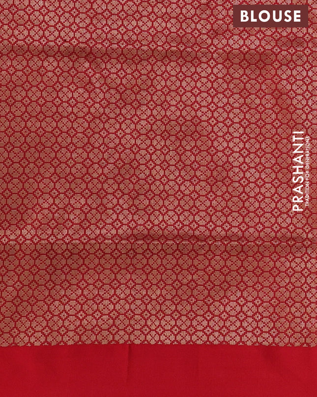 Banarasi uppada silk saree green and maroon with allover floral zari weaves and zari woven border