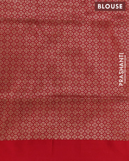 Banarasi uppada silk saree green and maroon with allover floral zari weaves and zari woven border