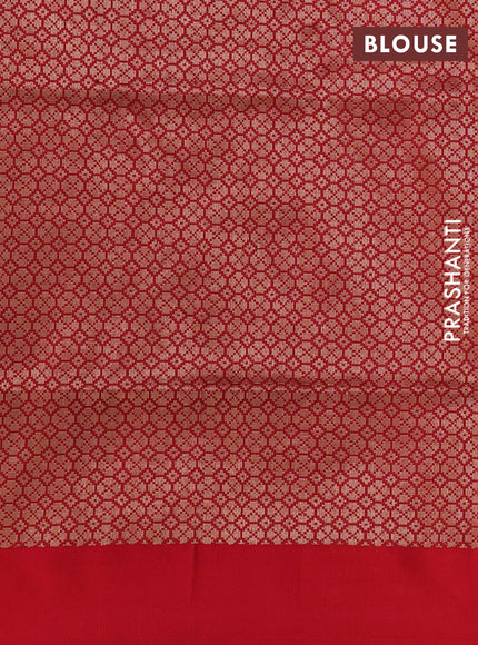 Banarasi uppada silk saree green and maroon with allover floral zari weaves and zari woven border