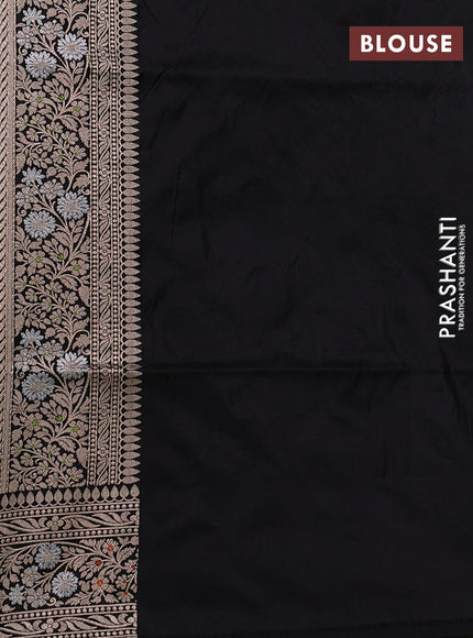 Banarasi uppada silk saree bllack with allover zari weaves and zari woven border