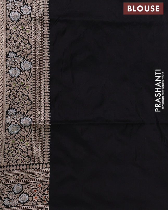 Banarasi uppada silk saree bllack with allover zari weaves and zari woven border