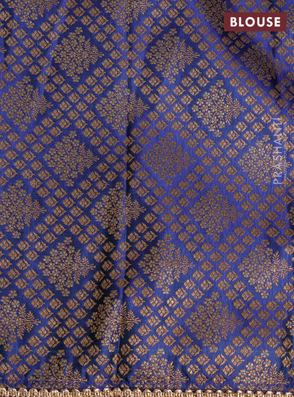 Tissue silk saree dual shade of purple with beaded work and lace work embroidery border