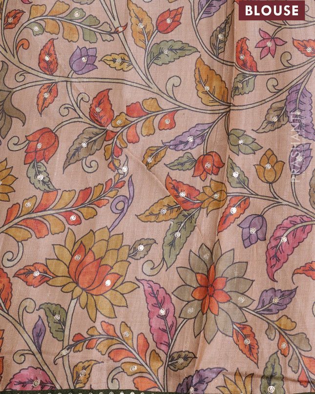 Tissue silk saree dual shade of purple with plain body and lace work embroidery border