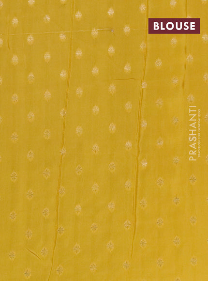 Semi mysore silk saree green and yellow with plain body and zari woven border